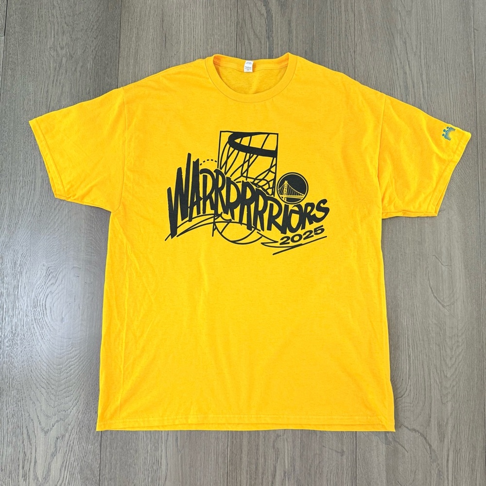 Golden State Warriors Kaiser Permanente 2025 Yellow Graphic Tee XL